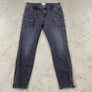 Joie Womens Jeans Cargo Style Zipper Ankle Dark‎ Wash Size 30 Moto Biker